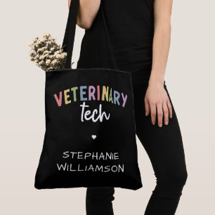 Custom Name Veterinary Tech Vet Technician Tote Bag