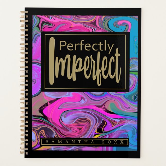 Custom Name Vibrant Liquid Art Planner (Front)