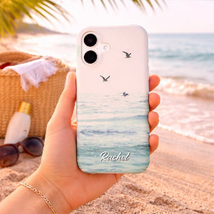 Custom Name Vintage Beach Bird Photography 