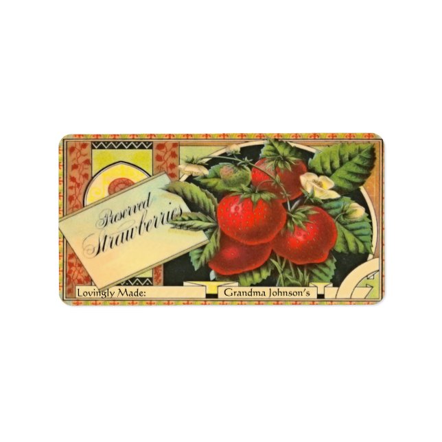 Custom Name Vintage Food Label (Front)