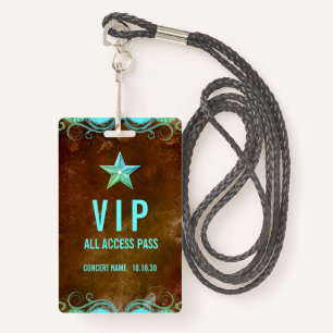 Custom Name VIP All Access Pass Concert Badge ID Badge