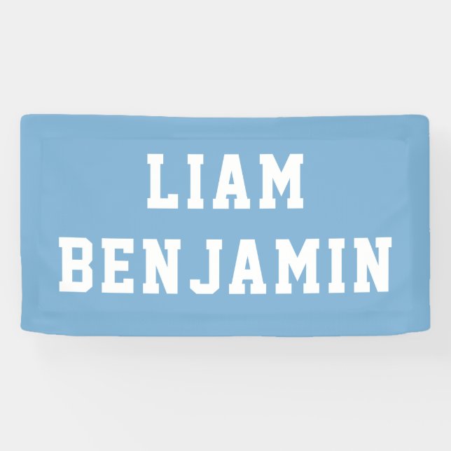 Custom Name Wall Art Personalised Baby Boy Nursery Banner (Horizontal)