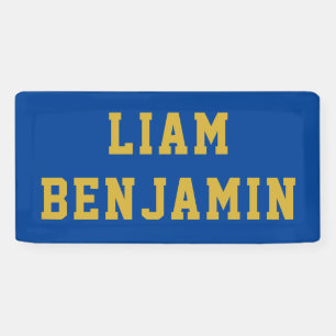 Custom Name Wall Art Personalised Nursery Blue Banner