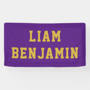 Custom Name Wall Art Personalised Nursery Purple Banner