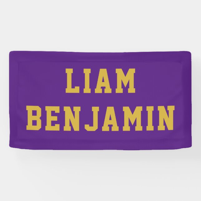 Custom Name Wall Art Personalised Nursery Purple Banner (Horizontal)