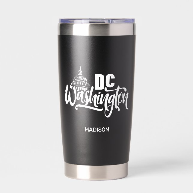 Custom Name Washington DC Insulated Tumbler (Front)