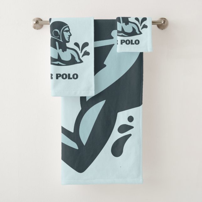 Custom Name Water Polo Bath Towel Set (Insitu)