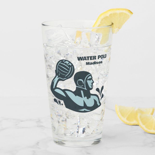 Custom Name Water Polo Glass (Back Ice)