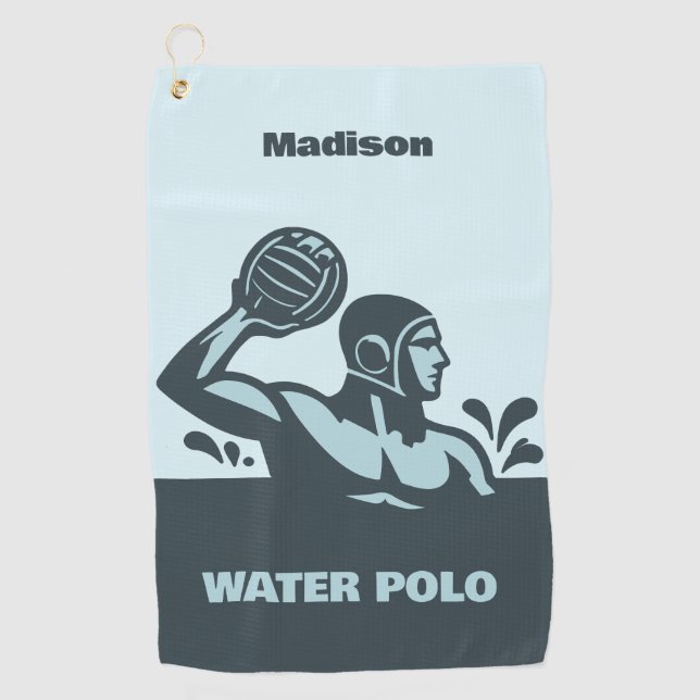 Custom Name Water Polo Golf Towel (Front)
