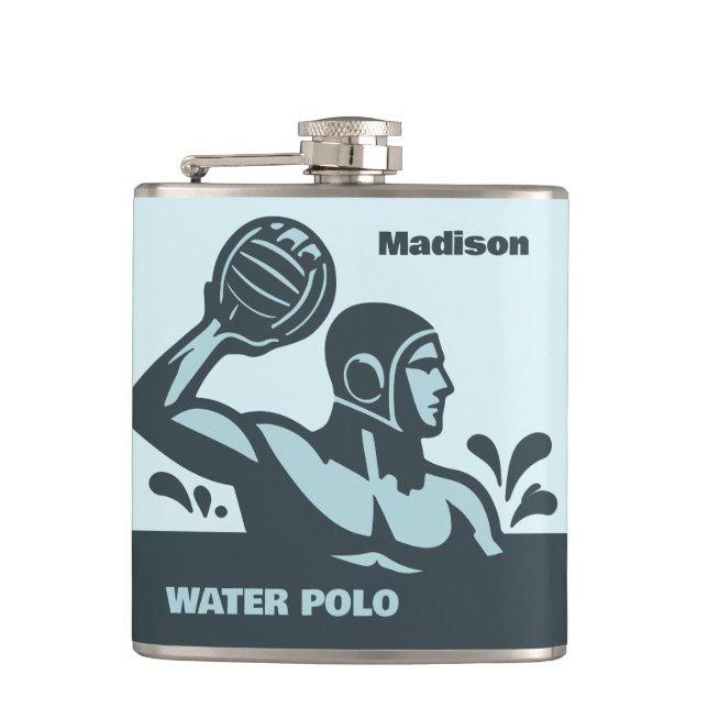 Custom Name Water Polo Hip Flask (Front)