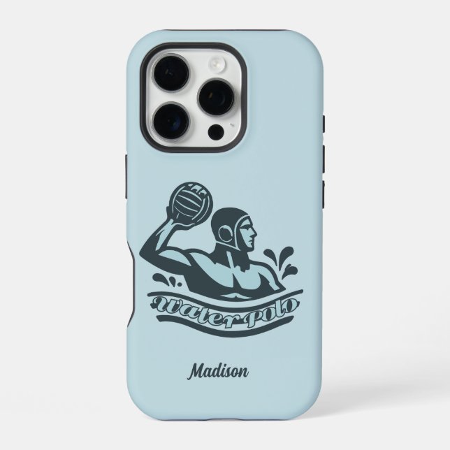 Custom Name Water Polo iPhone Case (Back)