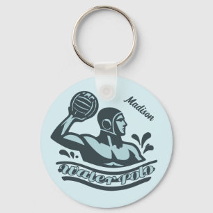Custom Name Water Polo Key Ring