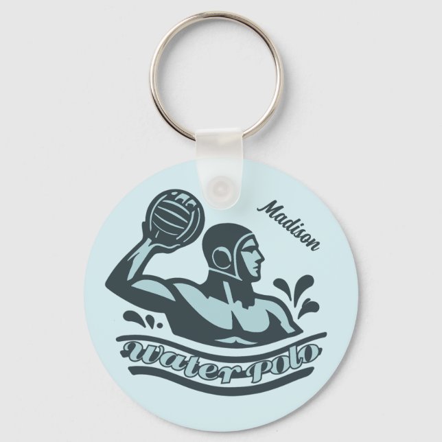Custom Name Water Polo Key Ring (Front)