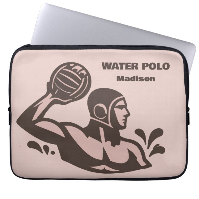 Custom Name Water Polo Laptop Sleeve (Front)