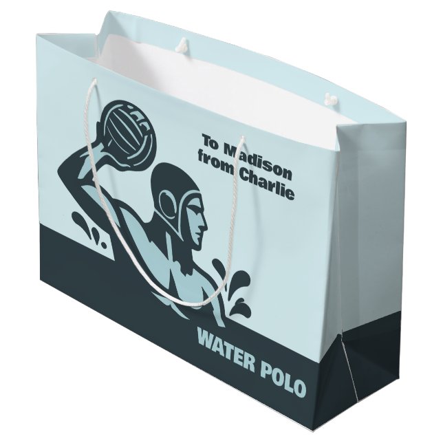 Custom Name Water Polo Large Gift Bag (Back Angled)