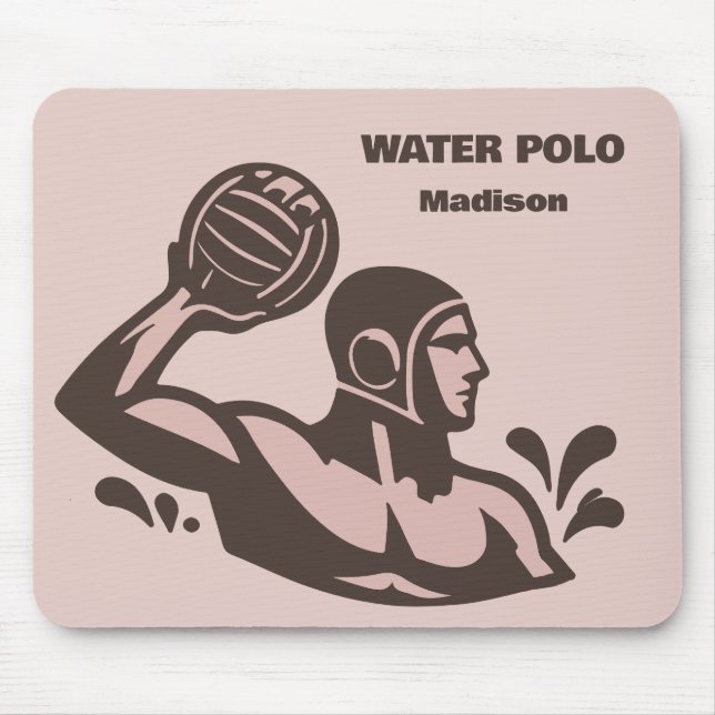 Custom Name Water Polo Mouse Pad (Front)