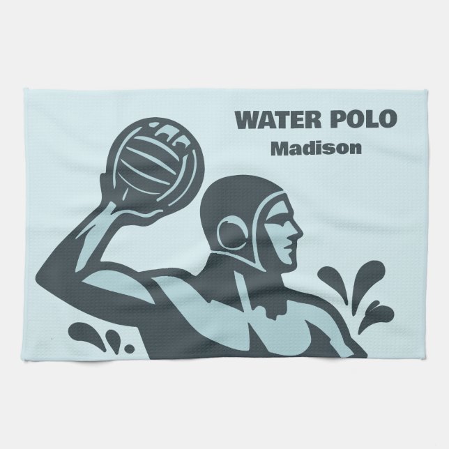 Custom Name Water Polo Tea Towel (Horizontal)