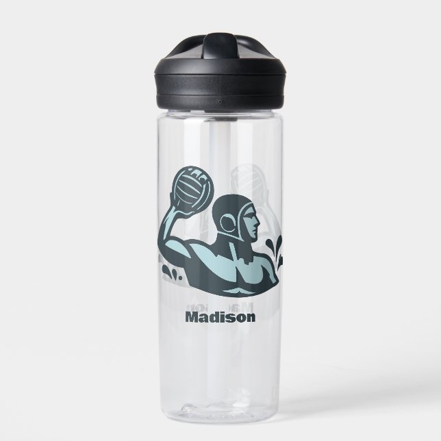 Custom Name Water Polo Water Bottle (Front)