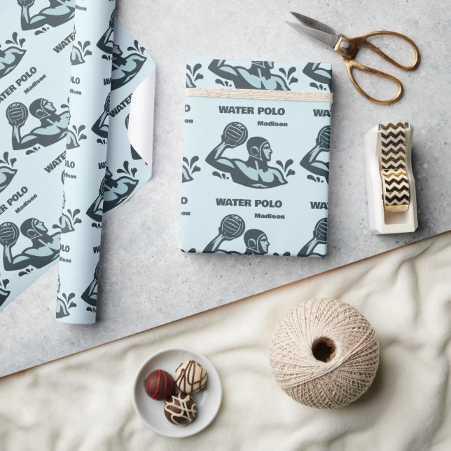 Custom Name Water Polo Wrapping Paper (Crafts)