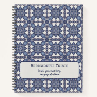 Custom Name Watercolor Abstract Geometric Pattern Notebook