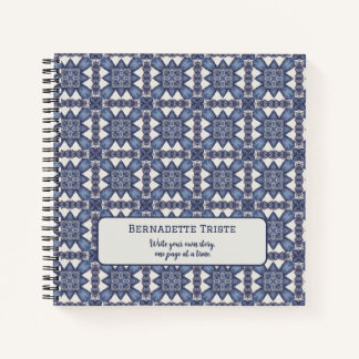 Custom Name Watercolor Abstract Geometric Pattern  Notebook