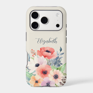 Custom Name Watercolor Floral Anemone