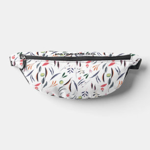 Custom Name Watercolor Floral Print Bum Bags