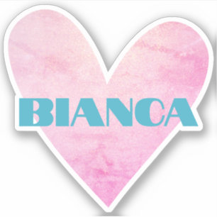 Custom Name Watercolor Heart Shape Trendy Stylish
