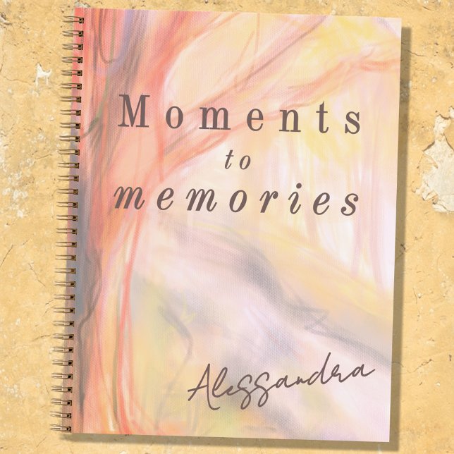 Custom Name Watercolor Pastel Memories Keepsake  Notebook (Creator Uploaded)