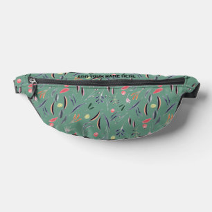 Custom Name Watercolor Print Floral Bum Bags