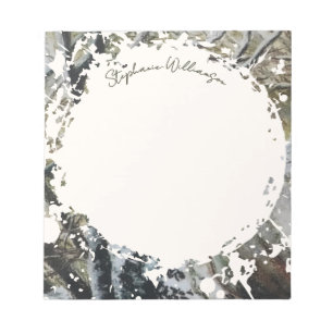 Custom Name Watercolor Winter Splatter Modern  Notepad
