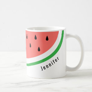 custom name watermelon slice coffee mug