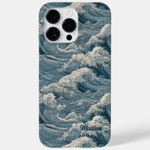 Custom Name Waves Pattern Case-Mate iPhone 14 Pro Max Case