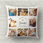 Custom Name We Love You Grandpa Modern Photo Cushion<br><div class="desc">Give with all your heart: A unique,  modern birthday or holiday gift for Grandpa: This minimalist elegant Instagram photo collage throw pillow lets your photos shine - with your personal message and custom name under a shining printed golden heart.</div>