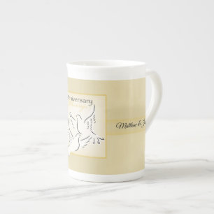 Custom Name, Wedding Anniversary Blessings Bone China Mug