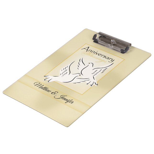 Custom Name, Wedding Anniversary Blessings Clipboard (Angled)