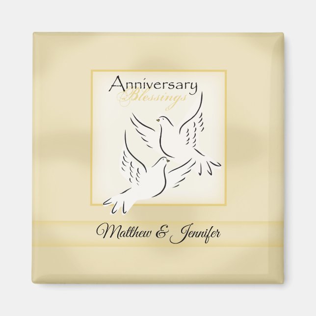 Custom Name, Wedding Anniversary Blessings Magnet (Front)