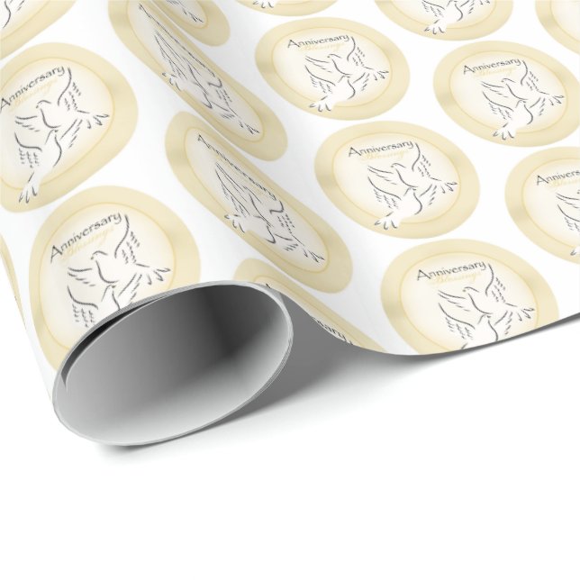 Custom Name, Wedding Anniversary Blessings Wrapping Paper (Roll Corner)