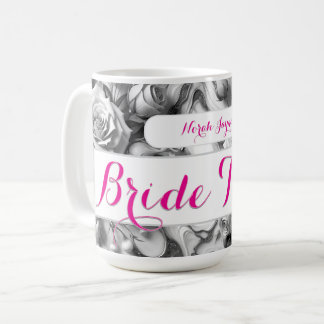 Custom Name Wedding Mug Gift for Bride Flower Cup