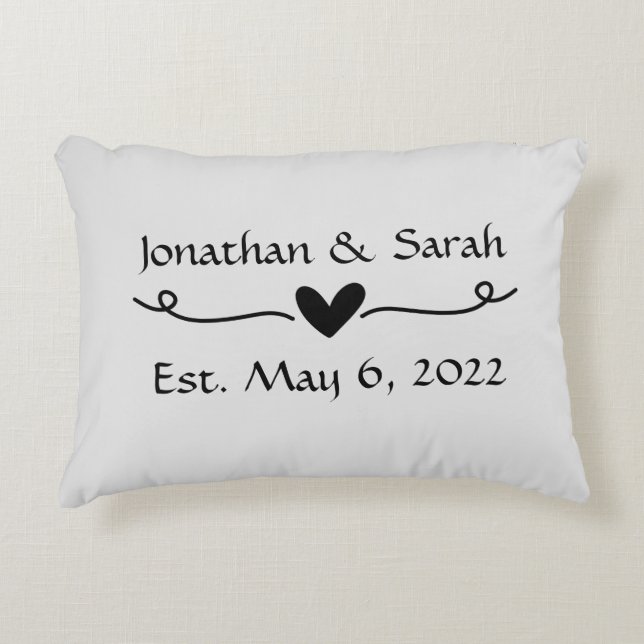 Custom Name Wedding or Anniversary Gift Decorative Cushion (Front)