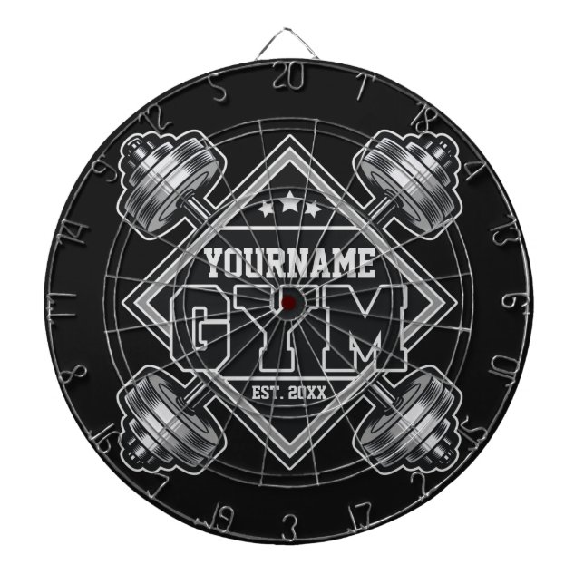 Custom NAME Weightlifting Home Crossfit Gym Dartboard (Front)