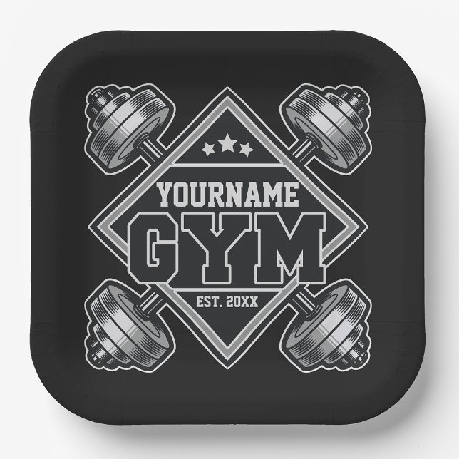 Custom NAME Weightlifting Home Crossfit Gym Paper Plate (Creator Uploaded)