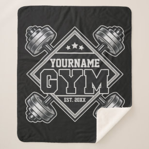 Custom NAME Weightlifting Home Crossfit Gym  Sherpa Blanket
