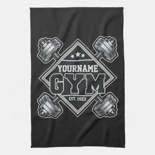 Custom NAME Weightlifting Home Crossfit Gym Tea Towel