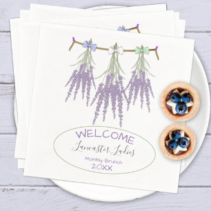 Custom Name Welcome Dried Lavender Bundles Brunch Napkin