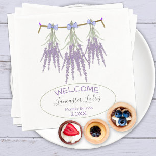 Custom Name Welcome Dried Lavender Bundles Brunch  Napkin