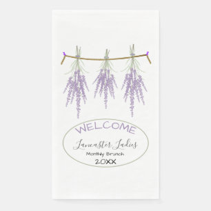 Custom Name Welcome Dried Lavender Bundles Brunch Napkin