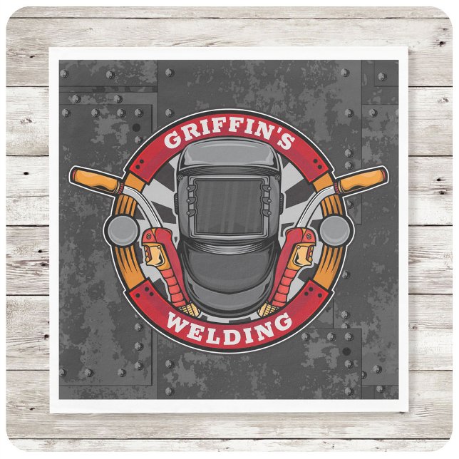 Custom NAME Welder Metal Fabricator Welding Shop Napkin (Creator Uploaded)
