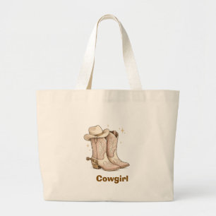 Custom Name Western Cowboy Boots Art Tote Bag