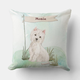 Custom Name Westie Pet Dog Cushion